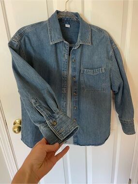 Old Navy Blue Denim Shirt Jacket - Vintage Workshirt Style
